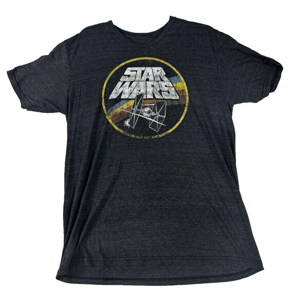 Star Wars Tie Fighter Men’s T-Shirt - Black/Gray - Size Large - Pre-Owned - Picture 1 of 4